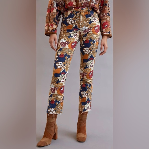 MOTHER Denim - MOTHER The Hustler Ultra High-Rise Cropped Flare Jeans